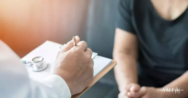 Doctor and patient discussion migraine treatment plan